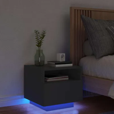 Obrázek produktu pro vidaXL Noční stolek s LED světly černý 40x39x37 cm