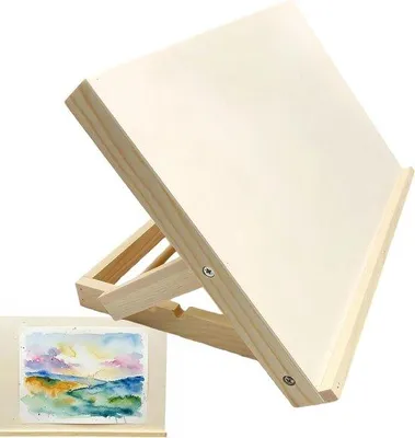 Zdjęcie produktu dla Tablica do rysowania - stojak na tablicę - do rysowania i szkicowania - regulowany kąt - 33 x 23 cm - naturalna