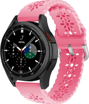 Produktbild von Strap-it Samsung Galaxy Watch 4 Classic 42mm Silikonarmband mit Muster (Hellrosa)
