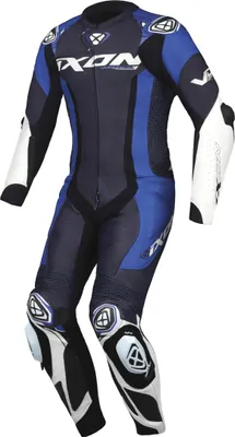 Zdjęcie produktu dla Ixon Vortex 3 1-częściowy skórzany kombinezon motocyklowy (czarny/niebieski/biały, XL)