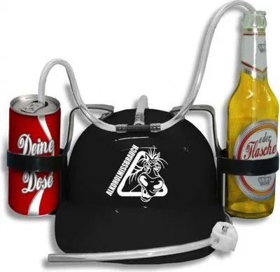 Produktbild von Trinkhelm Spaßhelm mit Printmotiv - Alkoholmissbrauch - 11843 Color - schwarz