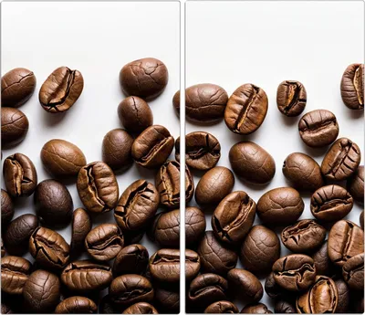 Produktbild von Spritzschutz Herdabdeckplatte Schneidebrett aus Glas Kaffeebohnen 2-Teilig (60x52cm)