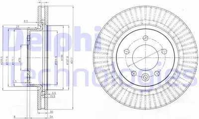 Produktbild von 2x DELPHI Bremsscheibe BG9006C für LAND ROVER Range Rover Sport (L320) 62mm
