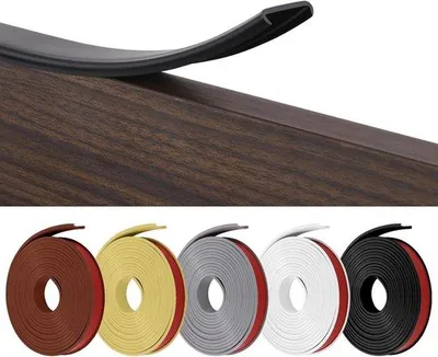 Zdjęcie produktu dla Elastyczne nakładki ochronne na krawędzie stołów z TPE, w kształcie litery U, do krawędzi stołów i mebli, czarne, 12 mm × 3 m