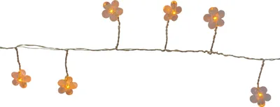 Produktbild von LED Drahtlichterkette Blumen - 72 ultrawarmweiße Tautropfen LED - L: 2m - Batterie - Timer