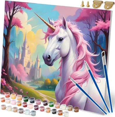 Produktbild von Malen nach Zahlen Bild 40x50 cm Massido Einhorn