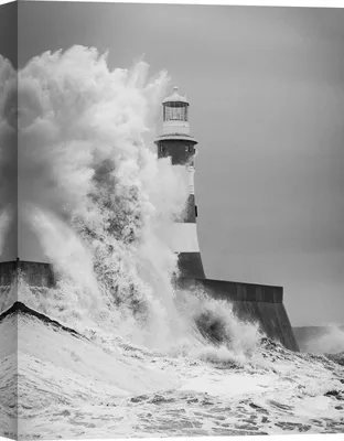 Produktbild von Leinwandbild – Leuchtturm, Nordsee (BW) - Größe 70x100 cm