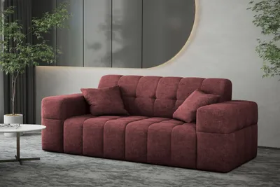 Produktbild von Sofa Designersofa NANCY 2-Sitzer in Stoff Perfekt Harmony Bordeauxrot