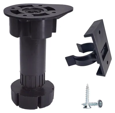 Möbelfüße Kunststoff, 16 Stück, höhenverstellbar, 10 cm, Schwarz