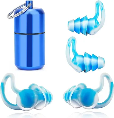 Produktbild von Ohrstöpsel zum Schlafen 2 Paar Silikon Gehörschutz Ohrstöpsel, Wiederverwendbar, Gehörschutzstöpsel 32dB zum Lärm Reduktion, Seitenschläfer, Schnarchen, Reisen, Arbeiten, mit Alubehälter