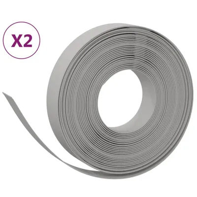 Immagine prodotto di vidaXL Bordatura per prato 2 pz. Grigio 10 m 10 cm polietilene
