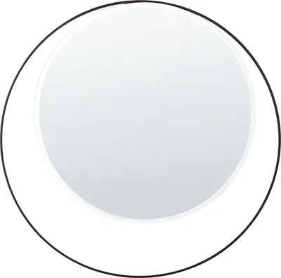 Zdjęcie produktu dla BELIANI Okrągłe lustro czarny metal 50 cm minimalistyczny salon sypialnia
