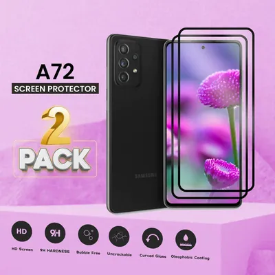 Obrázek produktu pro 2-balení Samsung Galaxy A72 Ochranné sklo na displej - Tvrzené sklo 9H - Super kvalita 3D