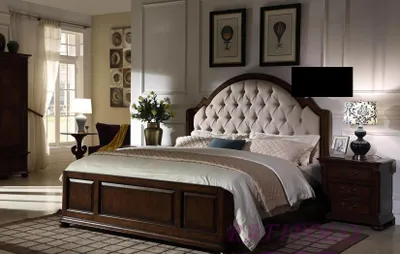 Produktbild von Bett Polsterbett Luxus Doppel Schlafzimmer Holz Leder Betten Chesterfield Möbel