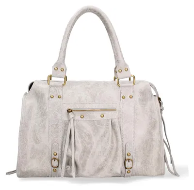 Image de Sac bandoulière pour femmes, en daim imprimé, avec bandoulière réglable. Fabriqué en Italie