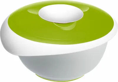 Immagine prodotto di Ciotola Westmark con paraspruzzi, coperchio e beccuccio, plastica, capacità: 3,5 litri, bianco/verde mela, 3155227A