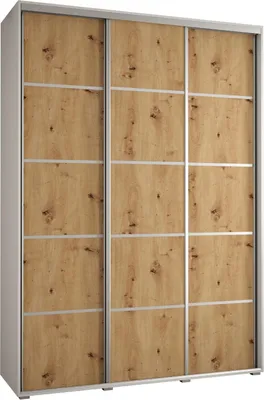 Produktbild von MEBLE KRYSPOL Davos 4 Schrank, drei Türen - 235,2x170x45 cm - Weiß Artisan Silber