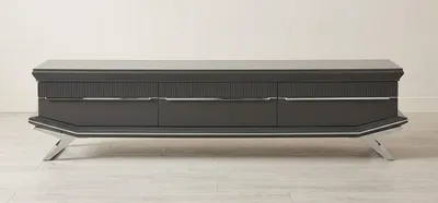 Image de Meuble bas, style moderne, couleur grise, neuf, pratique, confortable, idéal pour le salon