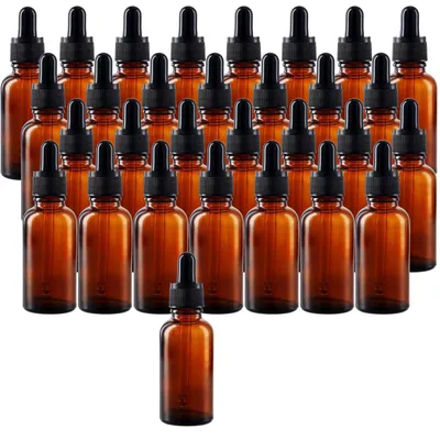 30er-Pack 30 ml Pipettenflaschen aus Glas, braun