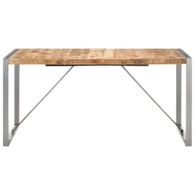 Image de vidaXL Table de salle à manger 160x80x75 cm Bois massif de manguier rugueux