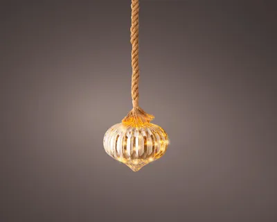 Produktbild von Micro LED Zwiebel BO d20h21 cm rauch/klassisch warm Weihnachtsbeleuchtung