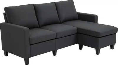 Produktbild von HOMCOM sofa narożna z funkcją spania tkanina sofa narożna sofa kanapa zestaw z odwracalnym szezlongiem w kształcie litery L