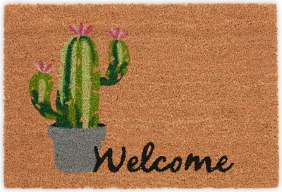 Produktbild von relaxdays Kokos Fußmatte Welcome & Kaktus