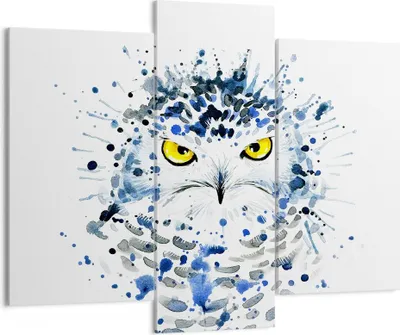 Produktbild von Bild auf Leinwand - Leinwandbild - Mode Design Eule Aquarell - 130x100cm - Wand Bild - Wanddeko - Leinwanddruck - Bilder - Kunstdruck - Wanddekoration - Leinwand bilder - Wandkunst - CB130x100-2838
