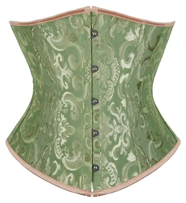 Produktbild von Damen-Corsage mit Schnürung Gotisch Zierlich Satin Renaissance Grün M