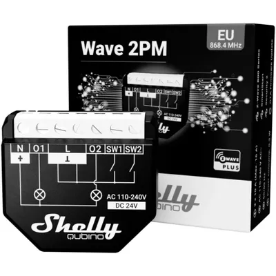 Produktbild von Shelly BUSHW2PM Shelly Wave 2PM relais schwarz 4er pack