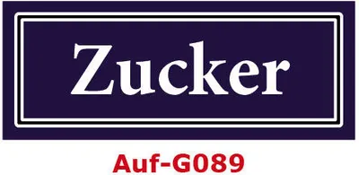 Produktbild von 15 Stück Gewürzaufkleber Zucker 40x16mm Gewürzetiketten Sticker Lebensmittel (Auf-G089)