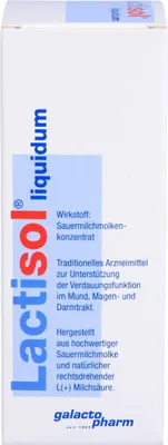 Image de Lactisol liquidum pour soutenir la fonction digestive dans les voies buccales, gastriques et intestinales, solution de 100 ml
