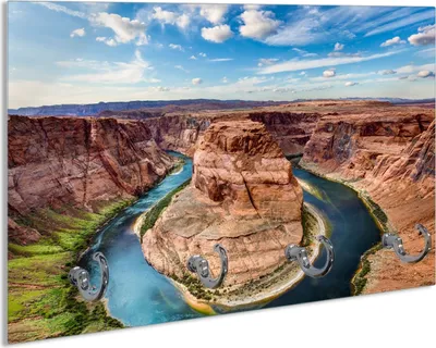 Produktbild von Wallario Schlüsselbrett aus Glas, Motiv: Grand Canyon, 30 x 20 cm mit 4 Haken