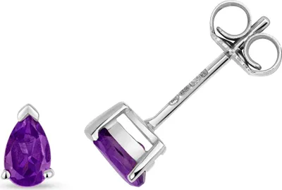 Produktbild von 9 Karat (375) Weißgold Damen - Paar Ohrstecker mit Amethyst - 6mm*3mm; TRS31469KW