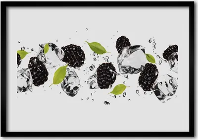 Produktbild von Bild - Bilder - Bilderrahmen - 70 cm x 50 cm - MDF-Rahmen, Wandkunst Kirschen und Wasser