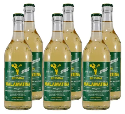 Produktbild von Retsina Malamatina Weißwein -trocken- (6 x 0,5L)