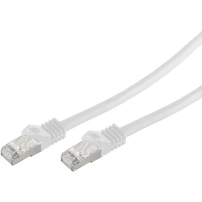 Produktbild von RJ45 Patchkabel m. CAT 7 Rohkabel PIMF weiß 0,5m
