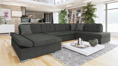 Produktbild von MIRJAN24 Ecksofa Bergen mit Bettkasten, Regulierbare Armlehnen, U-Form Schlafsofa vom Hersteller, Wohnlandschaft (Lux 06 + Lux 06 + Lux 05, Ecksofa: Links)