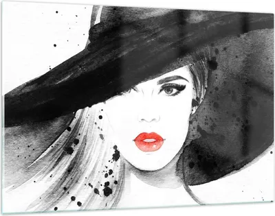 Produktbild von Bilder auf glas - Frau Gesicht Lippen - 120x80cm - Glasbilder - Wandbilder - Kunstdruck - zum Aufhängen bereit - Wanddekoration aus Glas - Glas Bilder - Wandbild auf Glas - Einteilig - GAA120x80-3916