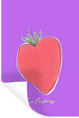 Produktbild von MuchoWow® Wandtattoo Wandsticker Wandaufkleber Erdbeere - Obst - Zitate 60x90 cm Selbstklebend und Repositionierbar - Sticker - Dekorfolie