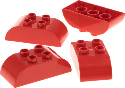 Produktbild von 4x Lego Duplo Dachstein 2x4 rot Bau Stein doppelt gewölbt 4648243 98223