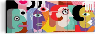 Produktbild von Bild auf Leinwand - Leinwandbild - Abstraktion modern - 120x40cm - Wand Bild - Wanddeko - Leinwanddruck - Bilder - Kunstdruck - Wanddekoration - Leinwand bilder - Wandkunst - CA120x40-3624