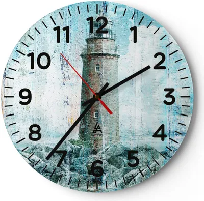 Produktbild von Wanduhr - Rund - Glasuhr - laterne rock - 30x30cm - Schleichendes Uhrwerk - Lautlos - zum Aufhängen bereit - Dekoration Modern - Wanddekoration aus Glas - C4AR30x30-3897