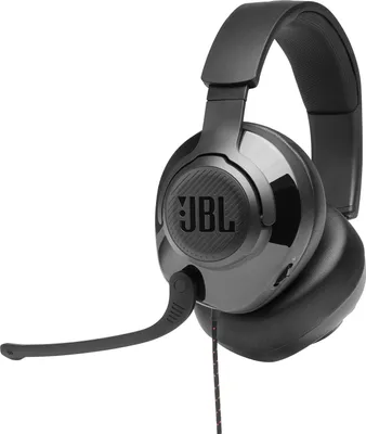 Produktbild von JBL Quantum 200 Over-Ear Gaming Headset – Wired 3,5 mm Klinke und PC-Splitter – Mit hochklappbarem Boom-Mikrofon – Kompatibel mit vielen Plattformen – Schwarz