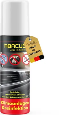 Produktbild von ABACUS® Klimaanlagen Desinfektion, Klimaanlagenreiniger Auto, Klimaanlagen-Desinfektion Auto, 1 x 200ml Klimaanlagen Desinfektion