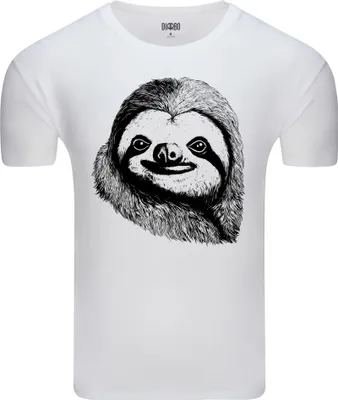 Produktbild von Diarbo Herren T-Shirt mit Tierliebhaber Druck Faultier-Skizze Weiß Gr.XXL