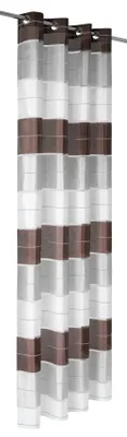 Produktbild von Vorhang Dick gestreift 145x250 Weiß-Grau-Braun