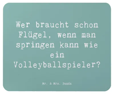 Produktbild von Mr. & Mrs. Panda Mouse Pad Spruch Volleyball Sprung - Meeresbrise - Geschenk, Gemeinschaft, Sportler, Teamarbeit, mauspad pc, computer mousepad, Sport, Teamsport