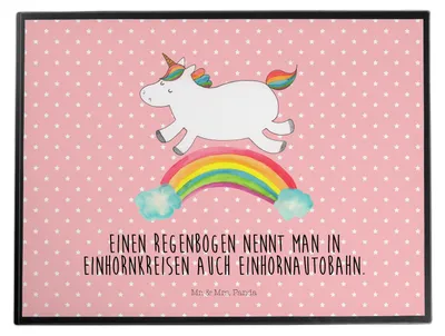 Produktbild von Mr. & Mrs. Panda malunterlage Einhorn Regenbogen - Rot Pastell - Geschenk, Erwachsenwerden, Einhornpower, Schreibunterlage, schreibtischunterlagen, Unicorn, tischauflage