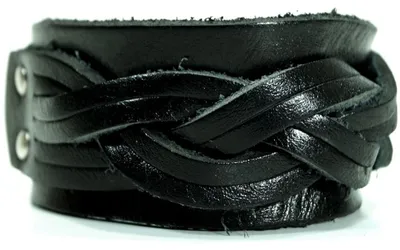 Produktbild von CJBB1904 Herren Armband Leder schwarz 22 cm